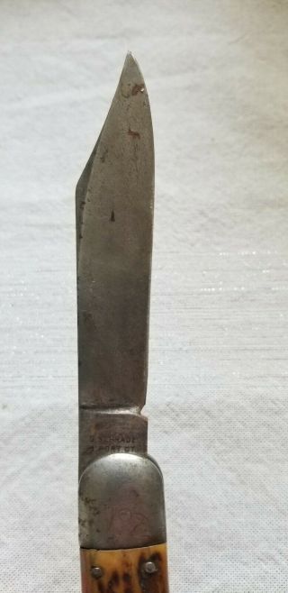 Vintage WWII? G.  Schrade Presto Locking Folding Pocket Knife B ' port.  CT 4