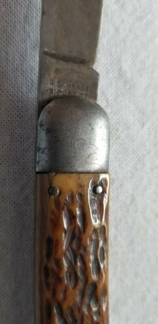 Vintage WWII? G.  Schrade Presto Locking Folding Pocket Knife B ' port.  CT 9