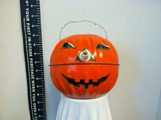Vintage Tin Trick Or Treat Pumpkin Us Metal Toy Halloween Jack Lantern