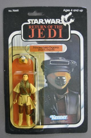 Star Wars 1983 Vintage Kenner Rotj 77 Back Card,  Leia Boushh Disguise