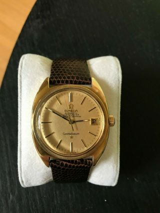 Vintage 1960s Omega Constellation Automatic Chronometer Gold Watch
