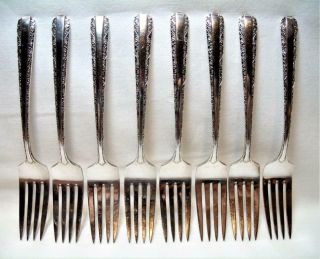 8 Towle Candlelight sterling silver dessert salad forks no monograms 280 grams 2