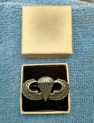 Rare Orig.  Set Of Ww2 Us Army Paratrooper Wings Sterling.  Fssf