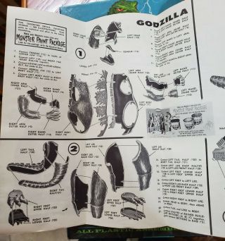 AURORA 1964 VINTAGE GODZILLA MODEL KIT UNBUILT 6