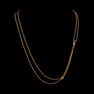 Antique Vintage Nouveau 14k 18k Gold Filled GF Etruscan Slide Pendant Necklace 2