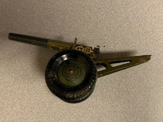 Vintage Marx Tin Litho Military Transport Spring Loaded Toy Cannon