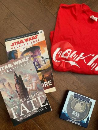 Disneyland Star Wars Galaxy’s Edge Media Day Backpack Filled With RARE items 3