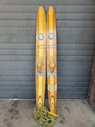Official Vintage Dick Pope Jr Cypress Gardens Water Skis Circa 1950s