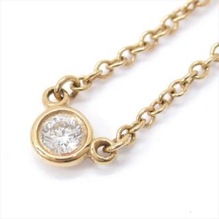 Authentic Tiffany&co By The Yard Necklace Yellow Gold X Diamond Vintage