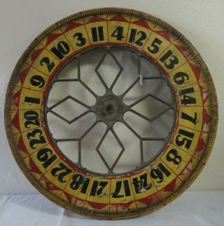 Antique Double Sided Carnival Game Wheel Fancy Metal Center Dailey Mfg.  St.  Paul