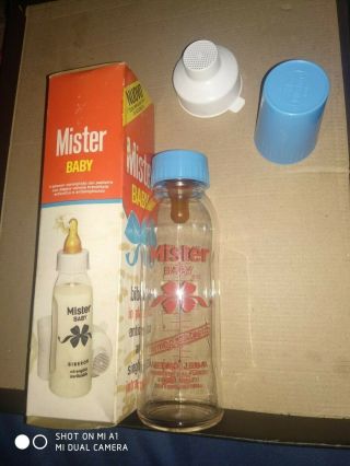 Vintage plastic baby bottle biberon mister baby made in Italy 4