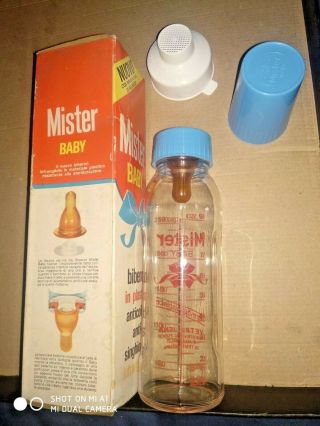 Vintage plastic baby bottle biberon mister baby made in Italy 5