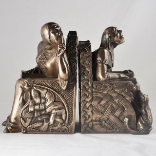 Medieval Bookends Bronze Antique Style Heavy Design Clinic Funny Art H17cm 16020