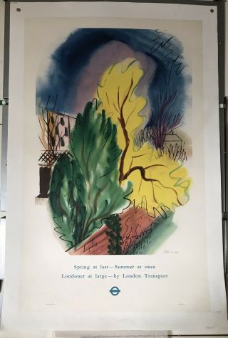 Vintage 1949 London Transport Poster Art By John Farleigh Linen Backed