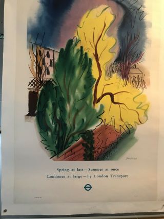 vintage 1949 London Transport poster art by John Farleigh linen backed 5