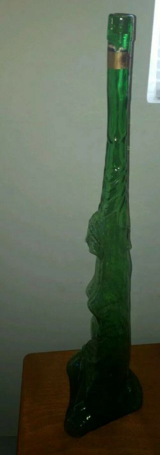 Vintage Green Glass Cevin Victory Chianti Lady Shaped Wine Bottle Italy 32” Tall 4
