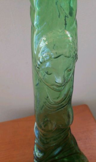 Vintage Green Glass Cevin Victory Chianti Lady Shaped Wine Bottle Italy 32” Tall 7