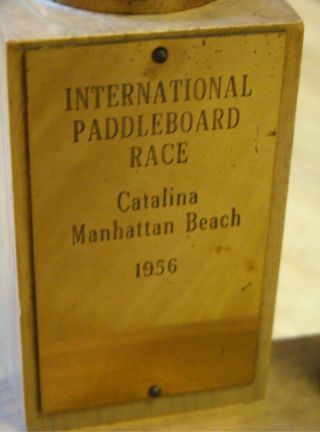 1956 Paddleboard Race Trophy Catalina Manhattan Beach Bob Hogan surfing 2