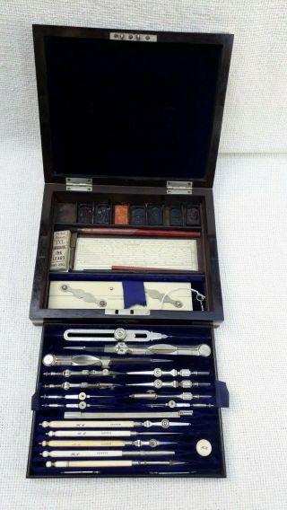 Antique Architect Fine Drawing Set By Elliott,  With Provenance 19thc