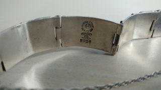 Vintage Margot de Taxco Sterling Silver PM AM Bracelet 5201 5