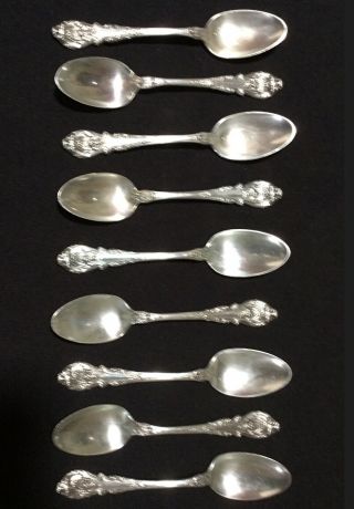 Wallace Sterling Sir Christopher Tea Spoons Set Of Nine