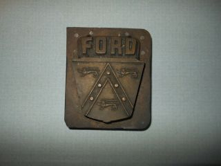 Vtg Brass Mold Die Form Oem Ford Hood Badge Trunk Rare Ford Emblem Fairlane