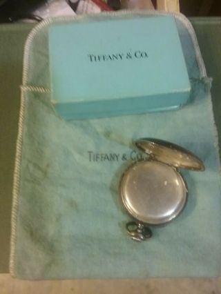 Vintage Tiffany & Co 935 Sterling Hc Pocket Watch Box & Bag