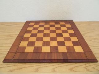 Rare Vintage Wood Drueke 18 " Solid Wood Chess Board 1 3/4 " Squares Tag.