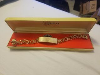 Vintage Elco 1/20 12k Gf Gold Filled Mens Id Heavy Wide Double Link Bracelet 8 "