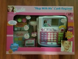 Vintage Mattel Girls Shop With Me Barbie Toy Electronic Cash Register Never Open