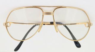 . Vintage 1980s Mens Must De Cartier Trinity Vendome Glasses 130