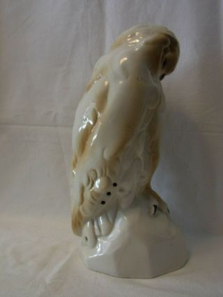 Large Vintage German Porcelain Perfume Lamp Night Light Snow Owl ^ 8