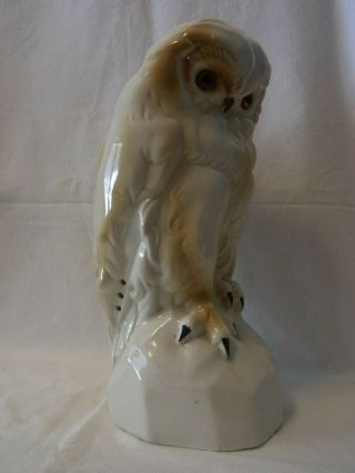 Large Vintage German Porcelain Perfume Lamp Night Light Snow Owl ^ 9
