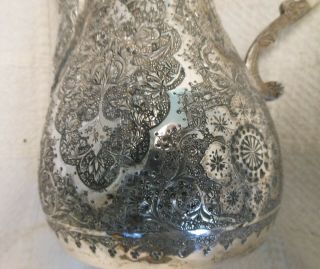 Antique Vintage Turkish Silver Coffee Pot,  Very Elaborate 2