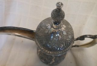 Antique Vintage Turkish Silver Coffee Pot,  Very Elaborate 5