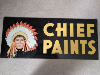 Vintage Chief Paints Double Sided Sign Tin Tacker