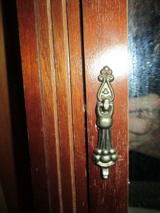 Vintage Wall Mount Wood Wooden Mirror Medicine Chest Cabinet Shelf & Towel Bar 3