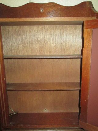 Vintage Wall Mount Wood Wooden Mirror Medicine Chest Cabinet Shelf & Towel Bar 5
