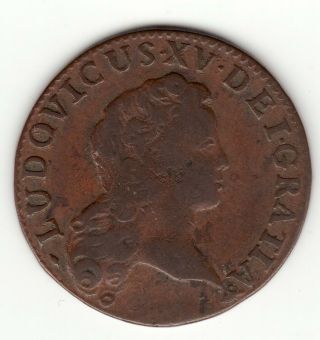 Rare 1723 B copper half sol,  similar fabrication than 9 deniers Colonies Franc. 2