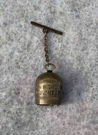 Vintage Wwii Army Air Corps Brass Lucky Pilot Bell Capri San Michele 1945 Clover
