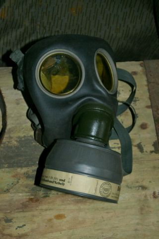 German Ww2 Draeger Gas Mask With Canister,  Danish Reuse