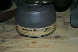 German ww2 Draeger gas mask with canister,  Danish reuse 6