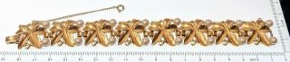 Vintage Gold - tone Bracelet Faux Pearls Signed Trifari Jewelry 3