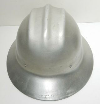 VINTAGE silver FULL BRIM SAFARI Aluminum BULLARD 502 Hard Hat IRONWORKER 2