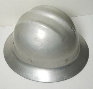 VINTAGE silver FULL BRIM SAFARI Aluminum BULLARD 502 Hard Hat IRONWORKER 3