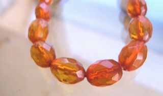 Stunning,  Vintage Real Faceted Amber Bead Necklace 27g