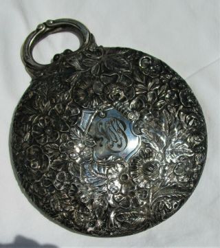 Vintage Silver Plated Round Hand Mirror - 5 3/4 " Diameter