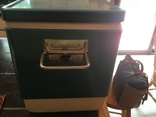 Vintage COLEMAN Blue Metal Cooler Ice Box Metal Handle Bottle Opener 2