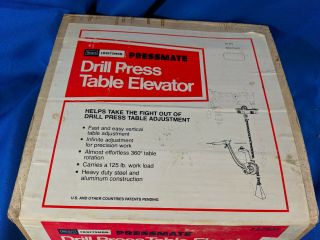 Sears Craftsman 27587 PRESSMATE Drill Press Table Elevator/Lift VTG BOX NOS? 3