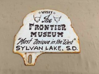 Vintage Visit Frontier Museum Sylvan Lake South Dakota Souvenir License Topper